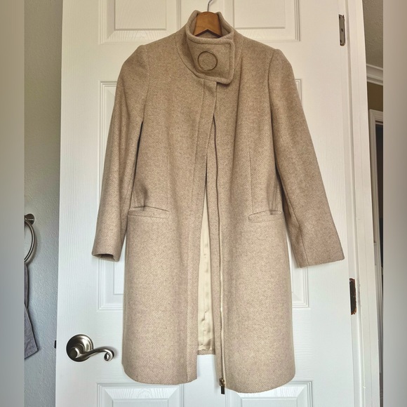 Mango wool polyester beige coat. Size US XXS. - Picture 1 of 10